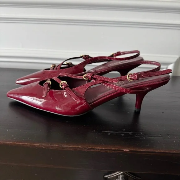 MIU MIU 55 patent leather slingback pumps - Picture 3 of 9